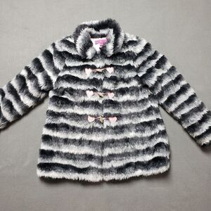 Betsey Johnson Girls Large Faux Fur Jacket